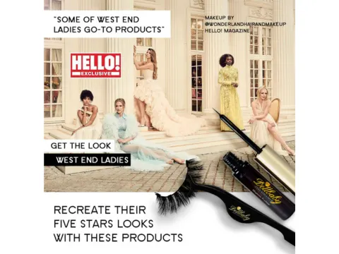 Dollbaby London eyelashes featured in Hello! Magazine’s West End Ladies editorial beauty look.