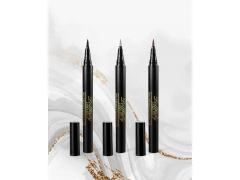 Dollbaby London magnetic eyeliner trio in black, brown and clear shades
