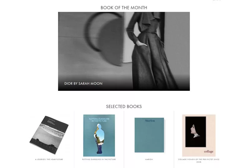 Photo London website featuring Book of the Month and selected books.