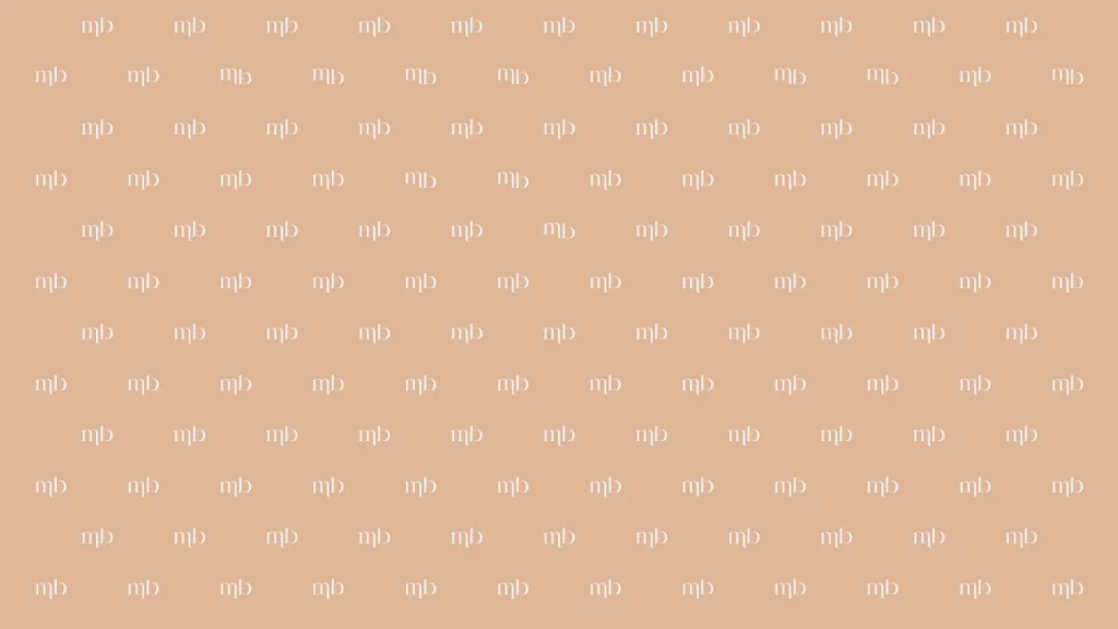 Mashè Beauty brand pattern with monogram MB design in soft beige background