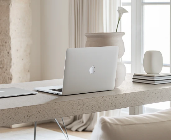Marketing Valley consulting service represented by a minimalist workspace with laptop
