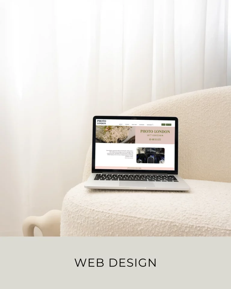 Marketing Valley web design service showcasing Photo London website on laptop