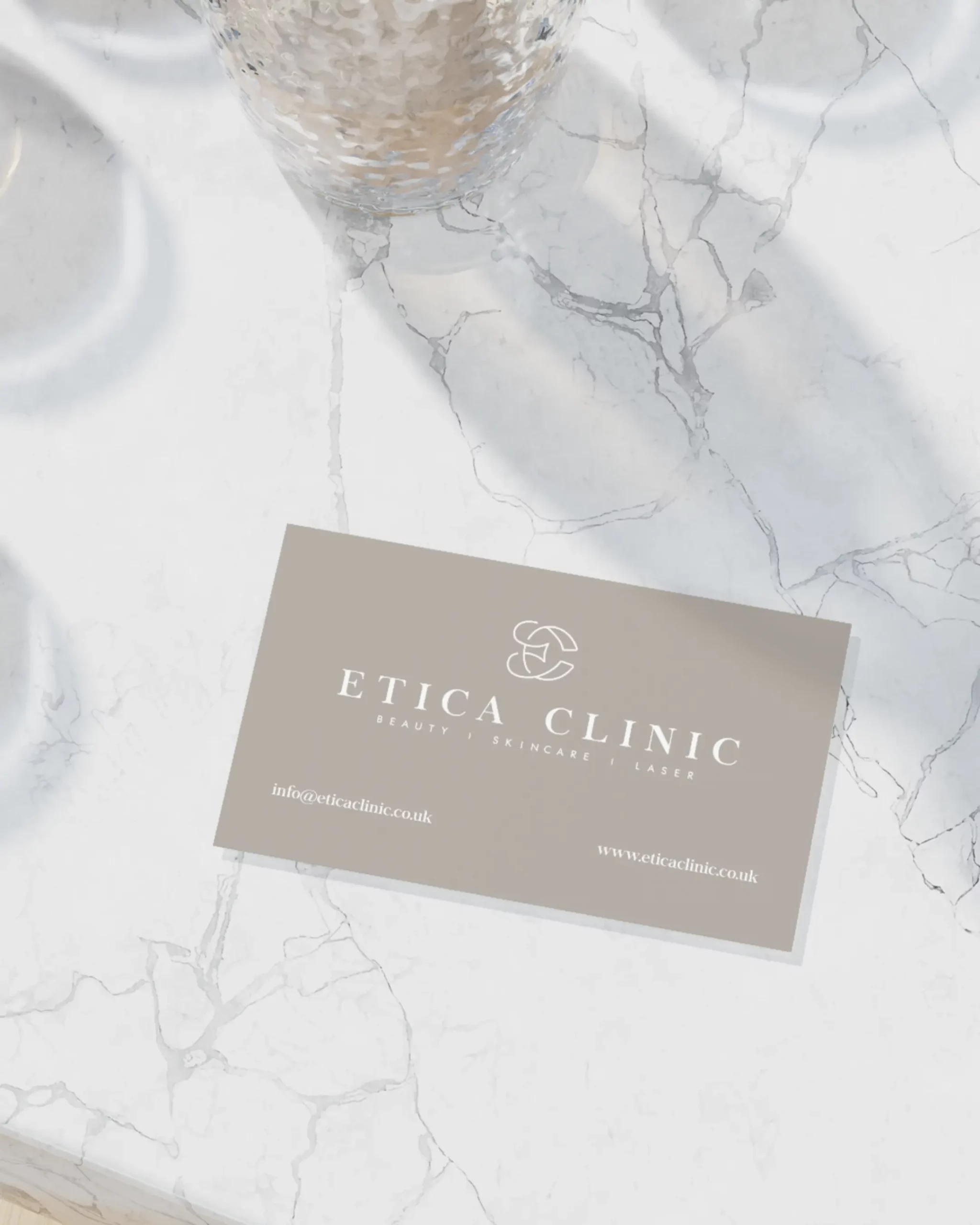 Etica Clinic branded card design created by Marketing Valley Agency Claygate