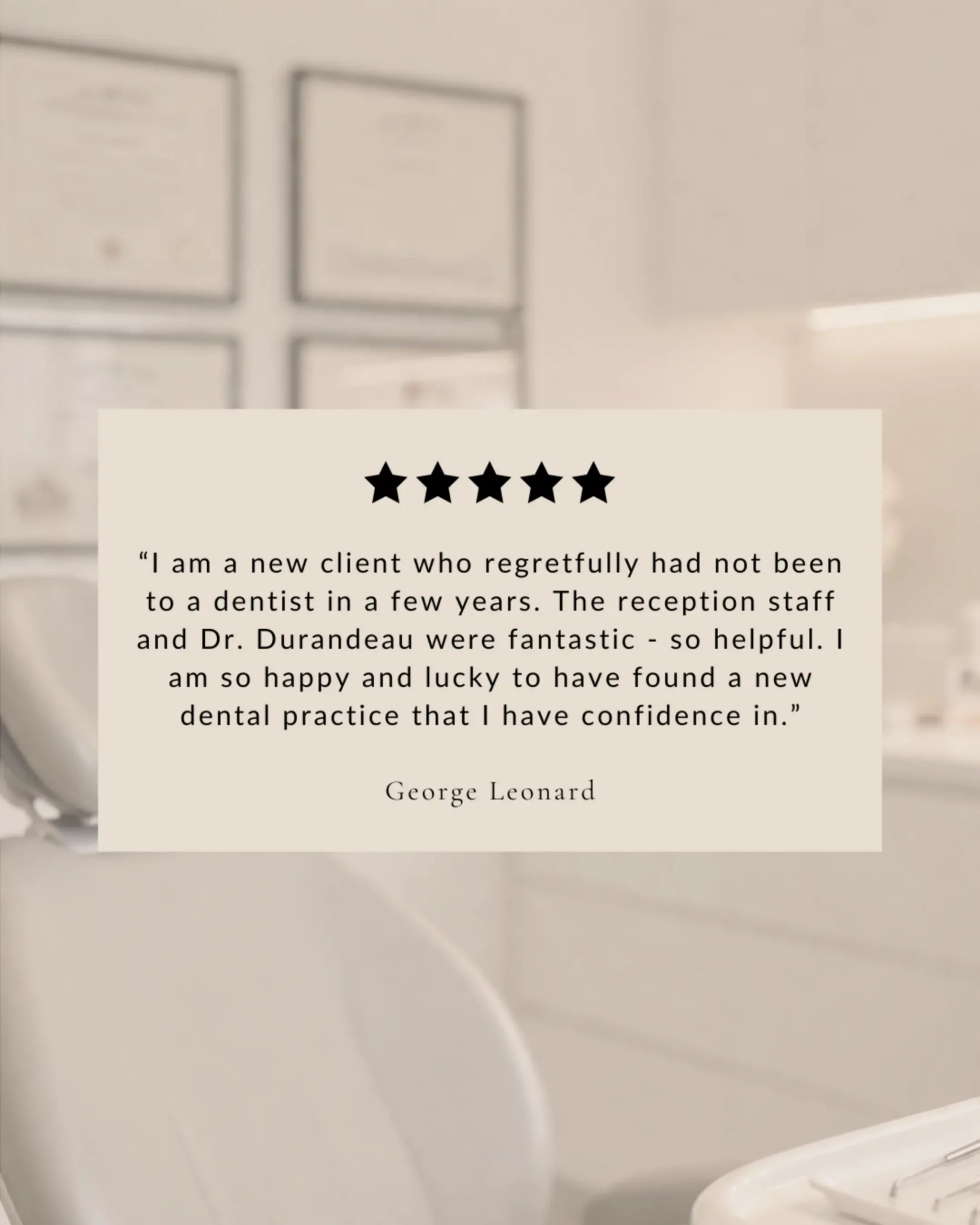 Patient testimonial social media post created for a dental marketing and social media management campaign by social media agency surbiton