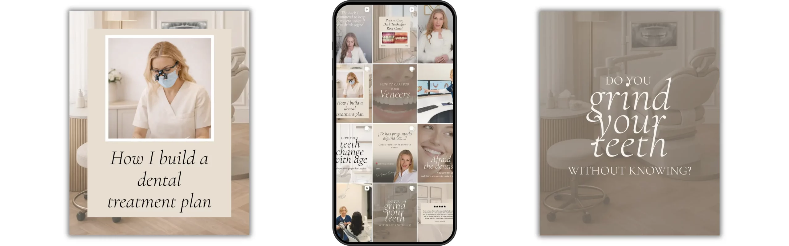 Dental social media management and content creation portfolio showcasing Instagram growth and content brand strategy agency